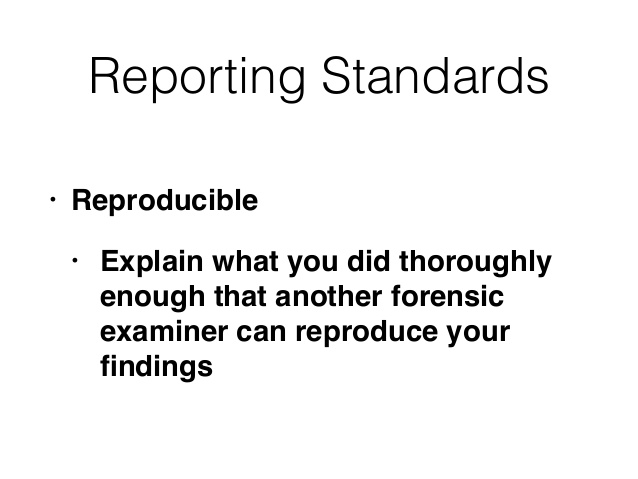 Forensic report writing