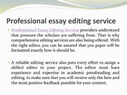 Online paper editing service