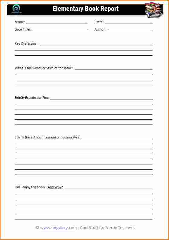 Printable book reports