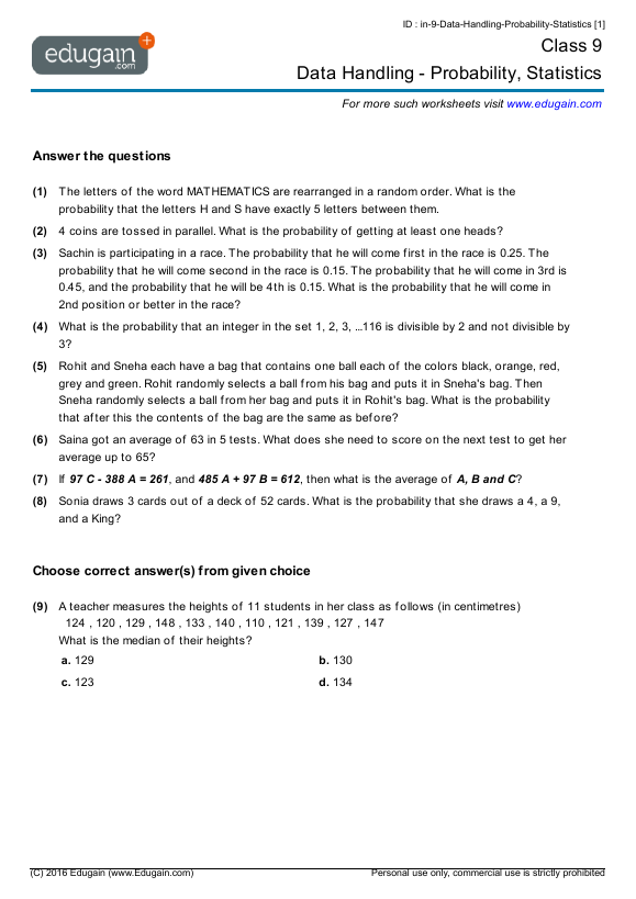 Probability problems statistics