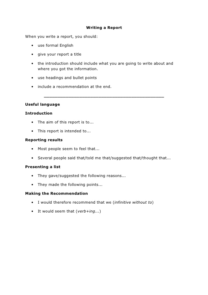 Report writing english