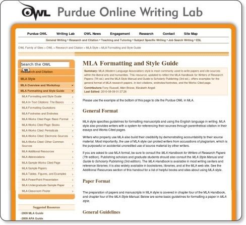 The purdue university online writing lab