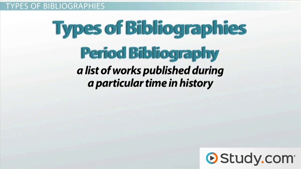 Types of bibliography